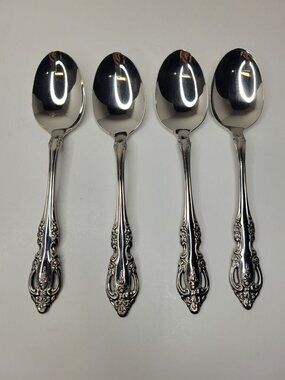 Oneida Community Stainless Flatware Brahms Lot of 4 Soup Spoons